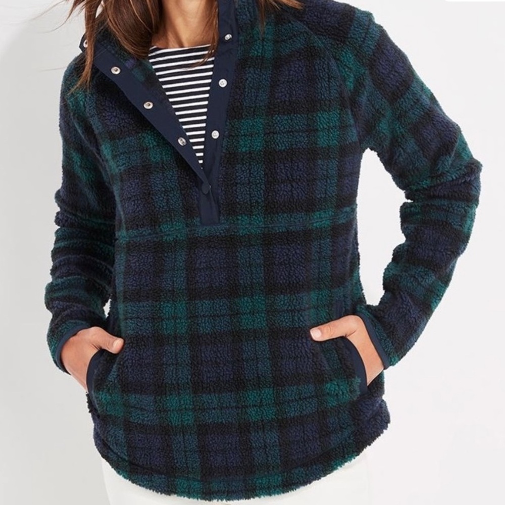 Vineyard Vines Sherpa Snap-Placket Fleece Women’s Size Large - Picture 2 of 6